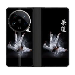Housse cuir portefeuille Pour Xiaomi 14 Ultra Sport Judo Noir