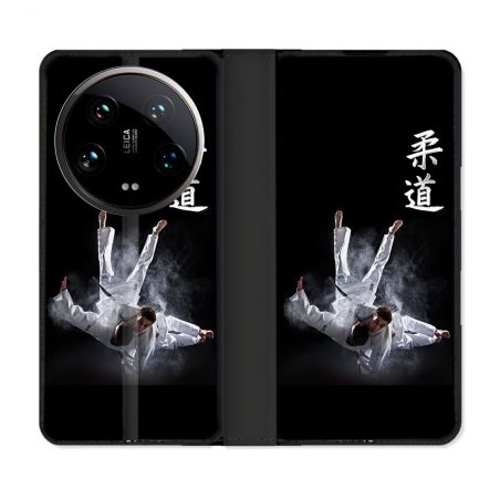 Housse cuir portefeuille Pour Xiaomi 14 Ultra Sport Judo Noir