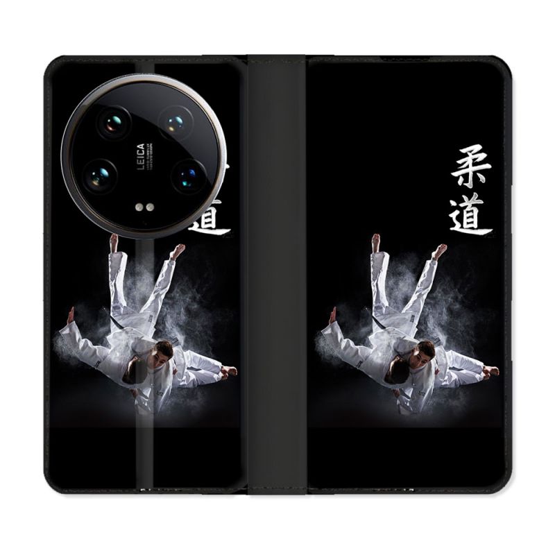 Housse cuir portefeuille Pour Xiaomi 14 Ultra Sport Judo Noir
