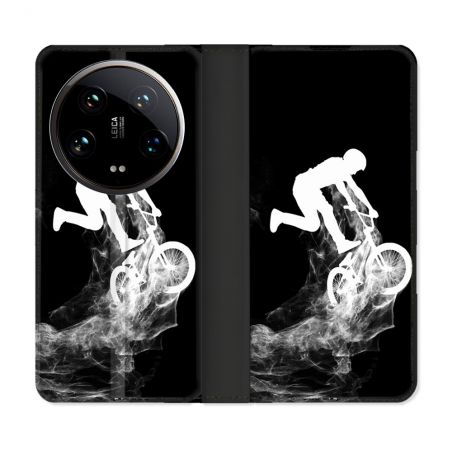 Housse cuir portefeuille Pour Xiaomi 14 Ultra Sport VTT Noir