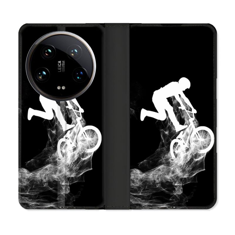 Housse cuir portefeuille Pour Xiaomi 14 Ultra Sport VTT Noir