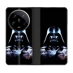 Housse cuir portefeuille Pour Xiaomi 14 Ultra Star Wars - Dark Vador Noir