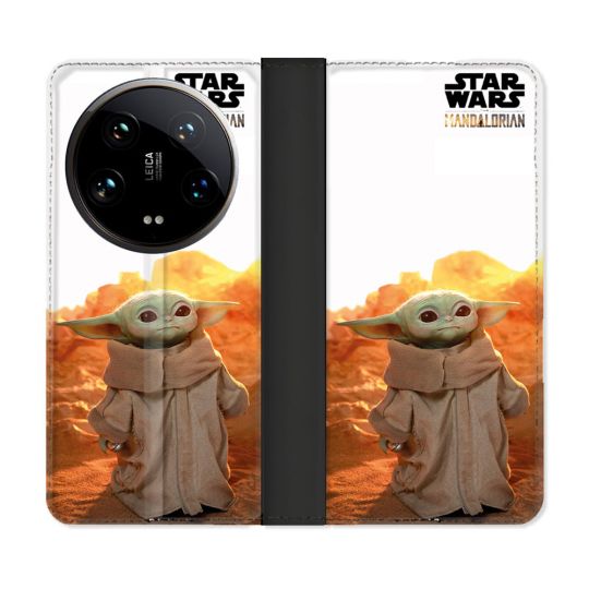 Housse cuir portefeuille Pour Xiaomi 14 Ultra Star Wars - Yoda bebe soleil