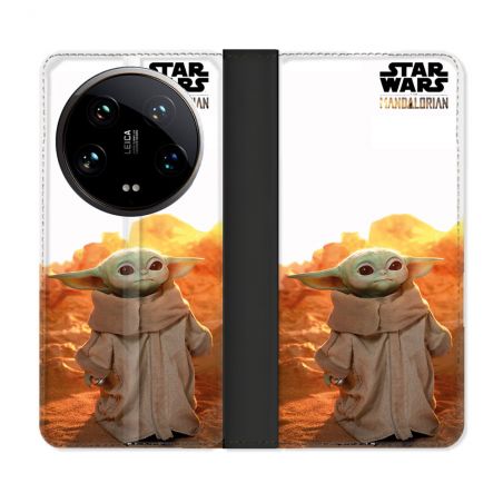 Housse cuir portefeuille Pour Xiaomi 14 Ultra Star Wars - Yoda bebe soleil
