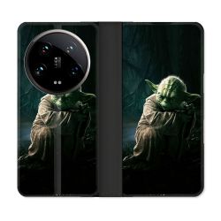 Housse cuir portefeuille Pour Xiaomi 14 Ultra Star Wars - Yoda sombre