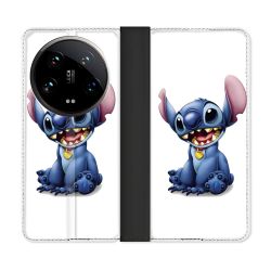 Housse cuir portefeuille Pour Xiaomi 14 Ultra Stitch Blanc