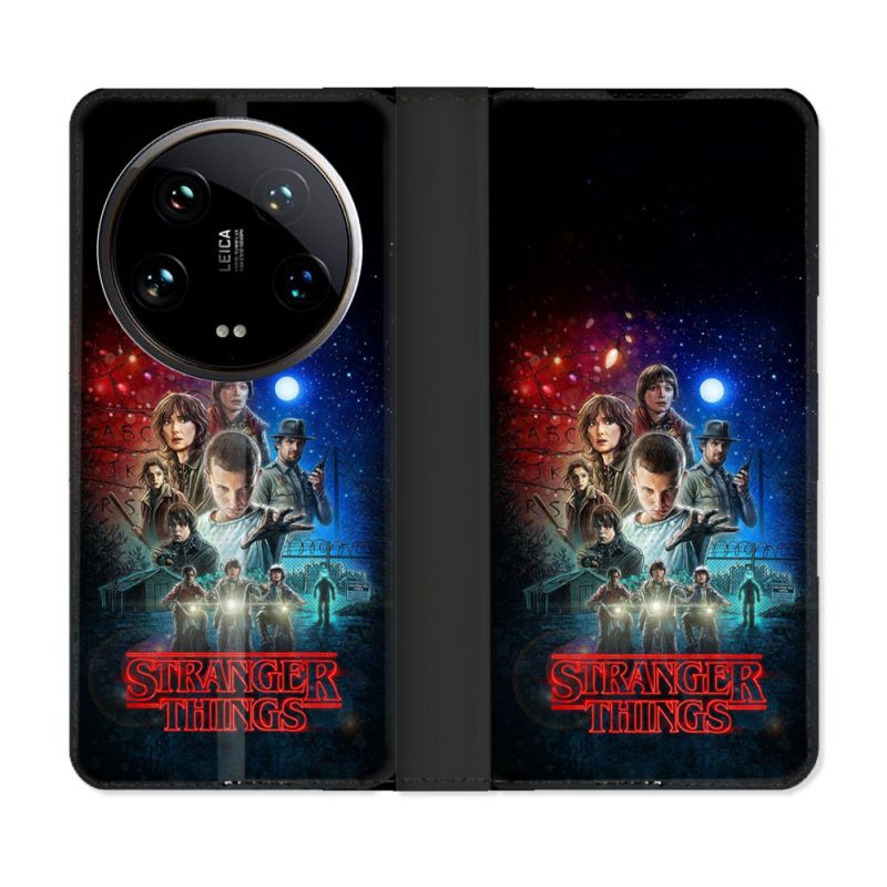 Housse cuir portefeuille Pour Xiaomi 14 Ultra Stranger Things Affiche 1