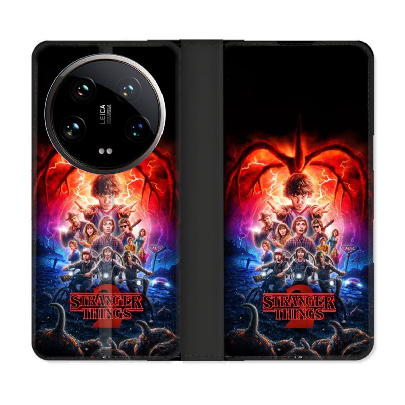 Housse cuir portefeuille Pour Xiaomi 14 Ultra Stranger Things Affiche 2