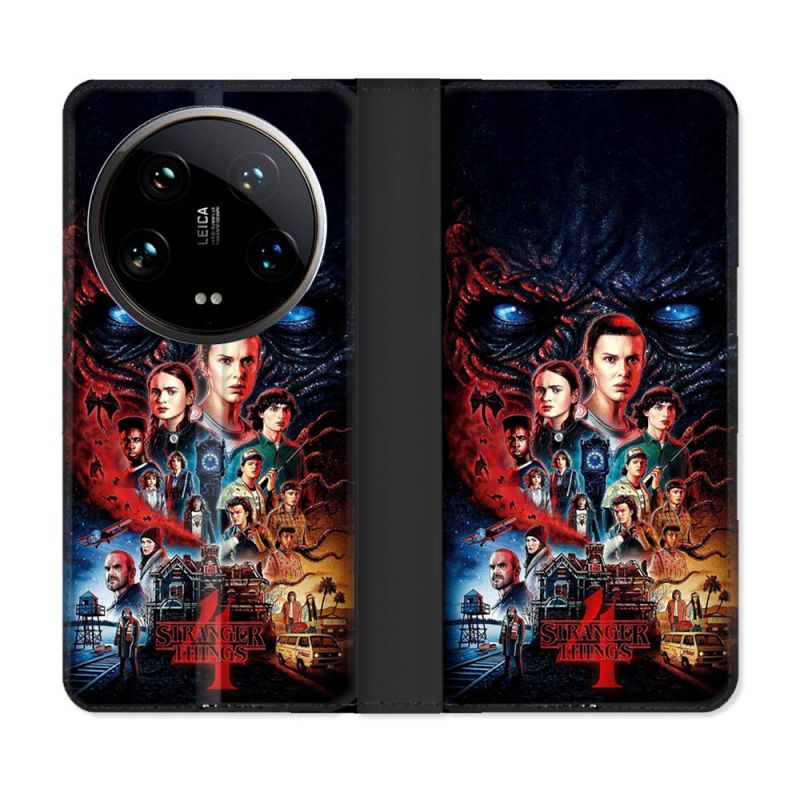 Housse cuir portefeuille Pour Xiaomi 14 Ultra Stranger Things Affiche 4