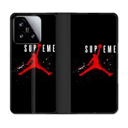 Housse cuir portefeuille Pour Xiaomi 15 Jordan Supreme Noir