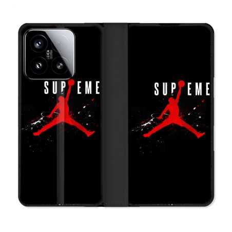 Housse cuir portefeuille Pour Xiaomi 15 Jordan Supreme Noir