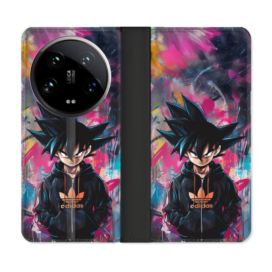 Housse cuir portefeuille Pour Xiaomi 14 Ultra Street Art Sangoku