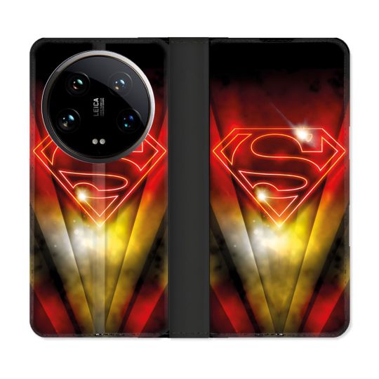 Housse cuir portefeuille Pour Xiaomi 14 Ultra Superman Logo