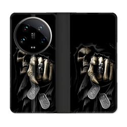 Housse cuir portefeuille Pour Xiaomi 14 Ultra Tete de Mort Your Next