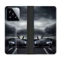 Housse cuir portefeuille Pour Xiaomi 15 Lamborghini Avion