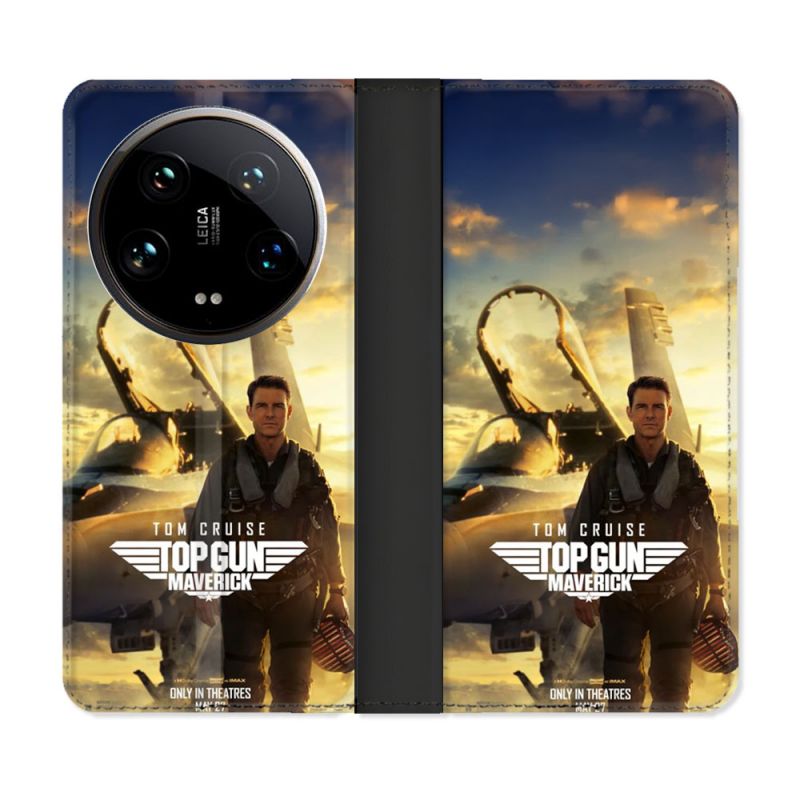 Housse cuir portefeuille Pour Xiaomi 14 Ultra Top Gun