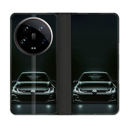 Housse cuir portefeuille Pour Xiaomi 14 Ultra Volkwagen Golf GTI