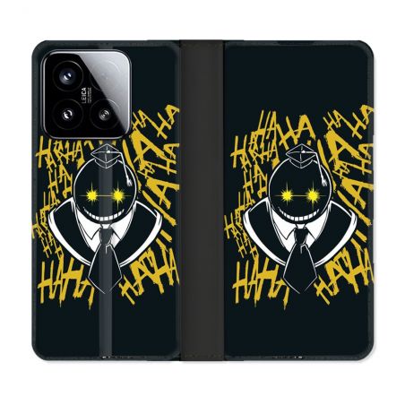 Housse cuir portefeuille Pour Xiaomi 15 Manga Assassination Classroom Kuro Noir