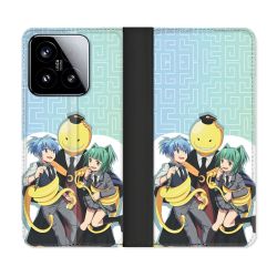 Housse cuir portefeuille Pour Xiaomi 15 Manga Assassination Classroom Kuro Trio