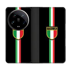 Housse cuir portefeuille Pour Xiaomi 14 Ultra Voyage Italie 3 Noir