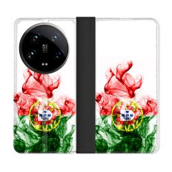 Housse cuir portefeuille Pour Xiaomi 14 Ultra Voyage Portugal Flamme