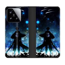 Housse cuir portefeuille Pour Xiaomi 15 Manga Attaque Titans Levi