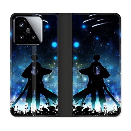 Housse cuir portefeuille Pour Xiaomi 15 Manga Attaque Titans Levi