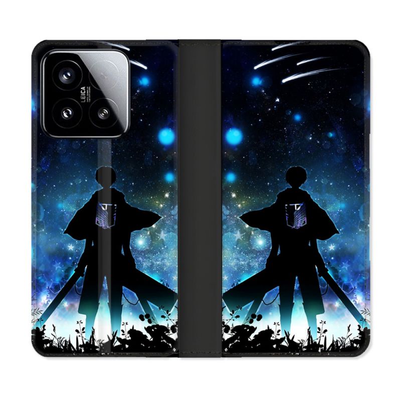 Housse cuir portefeuille Pour Xiaomi 15 Manga Attaque Titans Levi