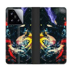 Housse cuir portefeuille Pour Xiaomi 15 Manga Boruto Eclair