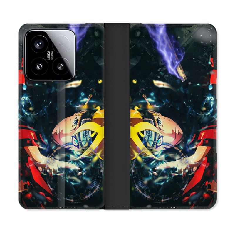 Housse cuir portefeuille Pour Xiaomi 15 Manga Boruto Eclair