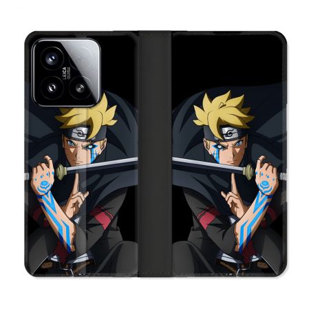 Housse cuir portefeuille Pour Xiaomi 15 Manga Boruto Tatouage