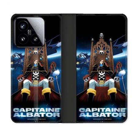 Housse cuir portefeuille Pour Xiaomi 15 Manga Capitaine Albator