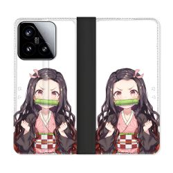 Housse cuir portefeuille Pour Xiaomi 15 Manga Demon Slayer Nezuko