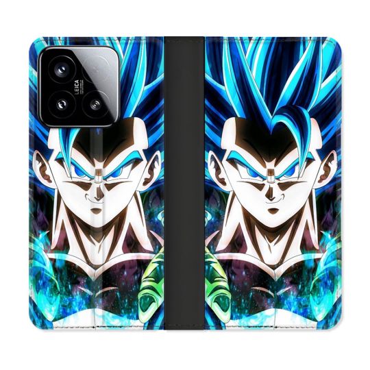 Housse cuir portefeuille Pour Xiaomi 15 Manga Dragon Ball Gogeta Visage