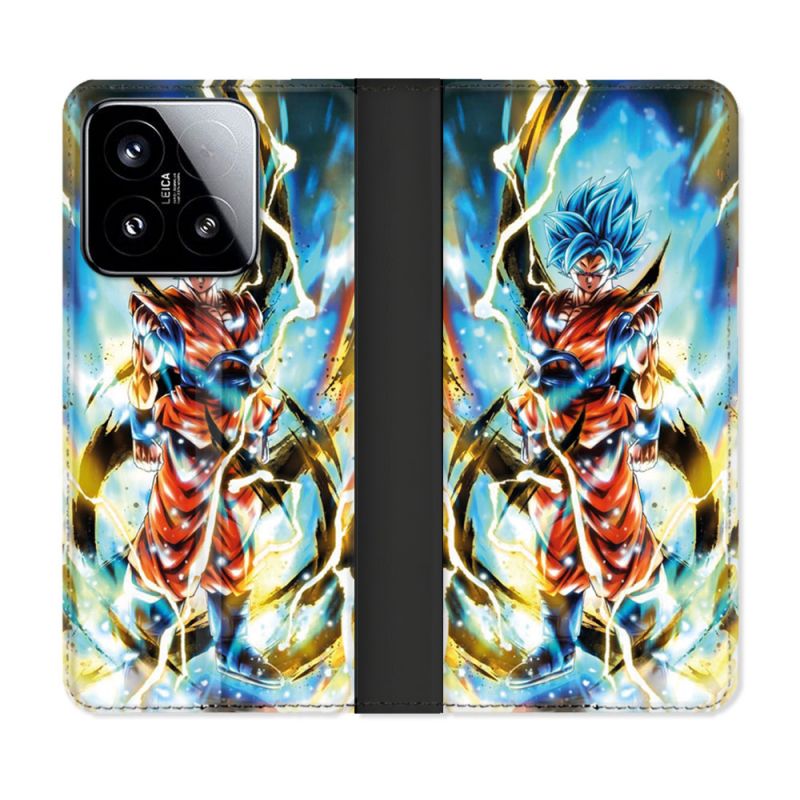 Housse cuir portefeuille Pour Xiaomi 15 Manga Dragon Ball Sangoku Blanc