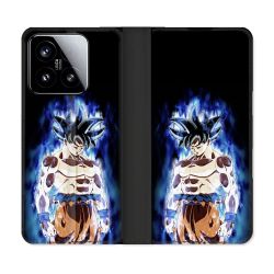 Housse cuir portefeuille Pour Xiaomi 15 Manga Dragon Ball Sangoku Noir