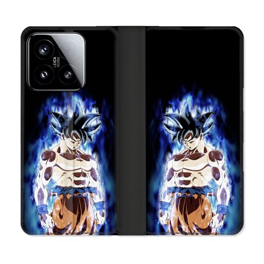 Housse cuir portefeuille Pour Xiaomi 15 Manga Dragon Ball Sangoku Noir