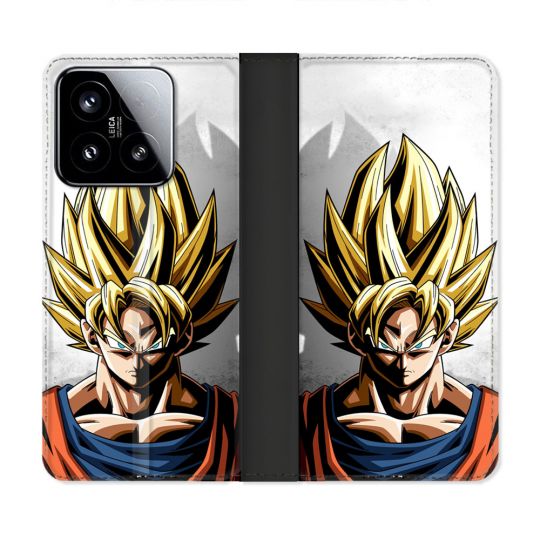 Housse cuir portefeuille Pour Xiaomi 15 Manga Dragon Ball Sangoku Portrait