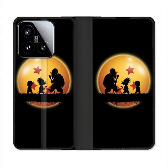 Housse cuir portefeuille Pour Xiaomi 15 Manga Dragon Ball Vintage