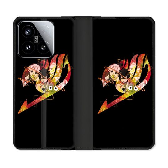 Housse cuir portefeuille Pour Xiaomi 15 Manga Fairy Tail Logo Noir