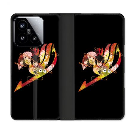 Housse cuir portefeuille Pour Xiaomi 15 Manga Fairy Tail Logo Noir