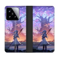 Housse cuir portefeuille Pour Xiaomi 15 Manga Frieren