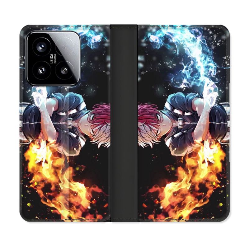 Housse cuir portefeuille Pour Xiaomi 15 Manga My Hero Academia Shoto