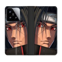 Housse cuir portefeuille Pour Xiaomi 15 Manga Naruto Itachi Visage