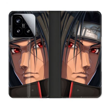 Housse cuir portefeuille Pour Xiaomi 15 Manga Naruto Itachi Visage