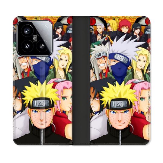 Housse cuir portefeuille Pour Xiaomi 15 Manga Naruto Team
