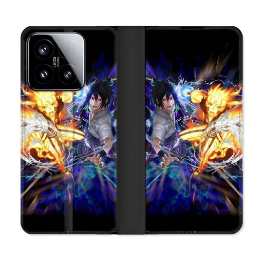 Housse cuir portefeuille Pour Xiaomi 15 Manga Naruto VS