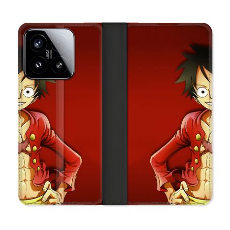 Housse cuir portefeuille Pour Xiaomi 15 Manga One Piece Luffy