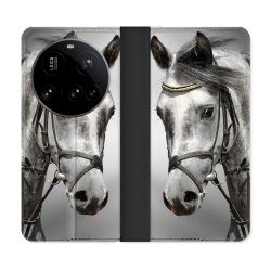 Housse cuir portefeuille Pour Xiaomi 15 Ultra Animal Cheval Blanc