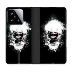 Housse cuir portefeuille Pour Xiaomi 15 Manga Tokyo Ghoul Kaneki Tag